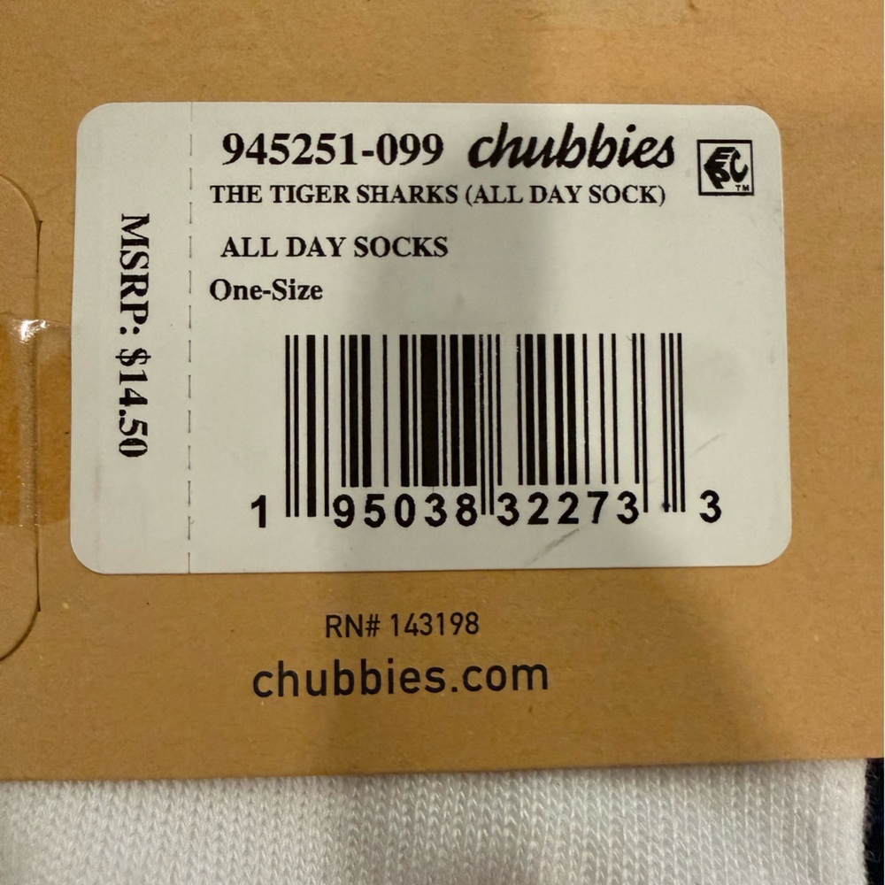 Chubbies Men's Three Pair Socks Sharks Tiger Shark Dragon NWT Size Large (8-12) - Picture 3 of 5